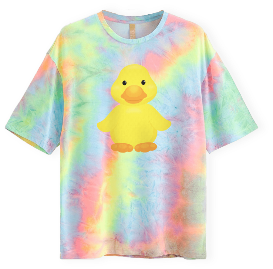 Tie-dye t-shirt with duck print